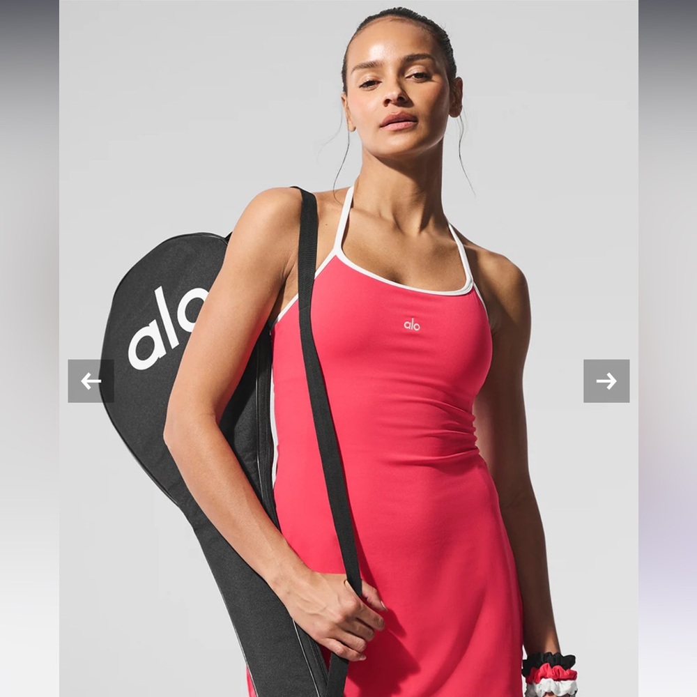 ALO Softsculpt Halter Tennis Dress Candy Red Size Small Sold Out Online